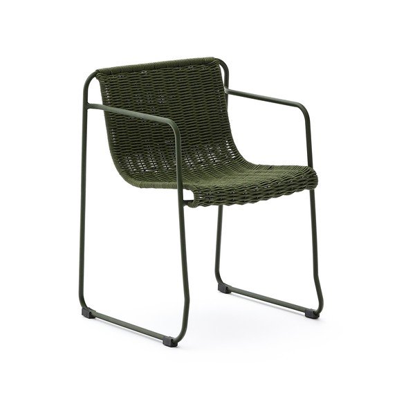 Zelená kovová záhradná stolička Maurina – Kave Home
