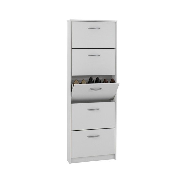 Biela skrinka na topánky s 5 výklopmi 13Casa Vienna-image-1