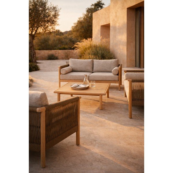 Sivobéžová čalúnená záhradná lounge súprava pre 3 osoby Oasis – Dutchbone-image-1