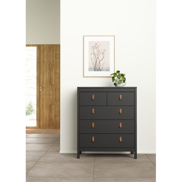 Čierna vysoká komoda 82x99 cm Madrid – Tvilum-image-1