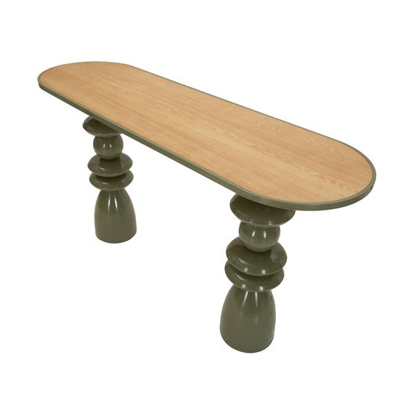Zelený kovový konzolový stolík 45x150 cm Metal Console – Mauro Ferretti-image-3