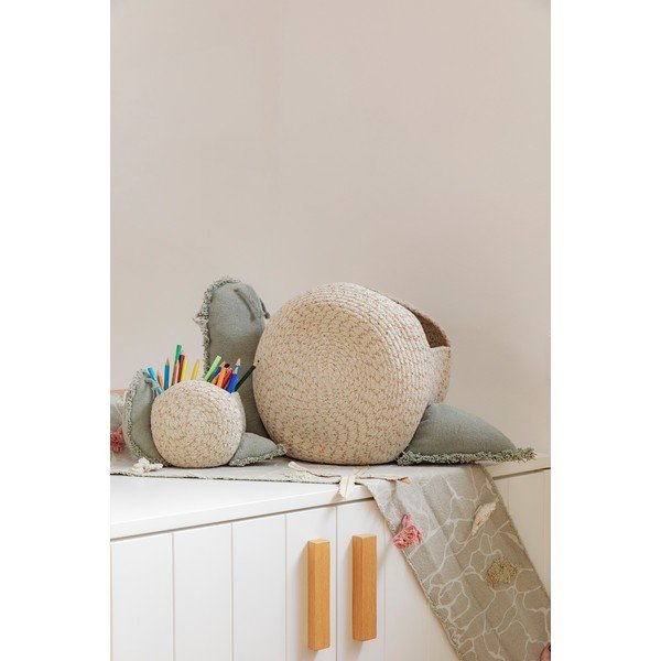 Krémový/šalviovozelený látkový detský kôš na hračky 60x24x30 cm Big Snail – Lorena Canals-image-1