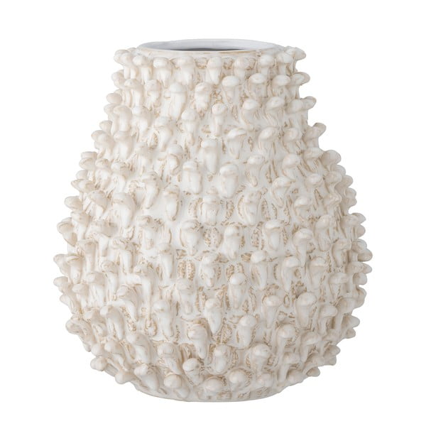 Krémová ručne vyrobená váza z kameniny Spikey – Bloomingville