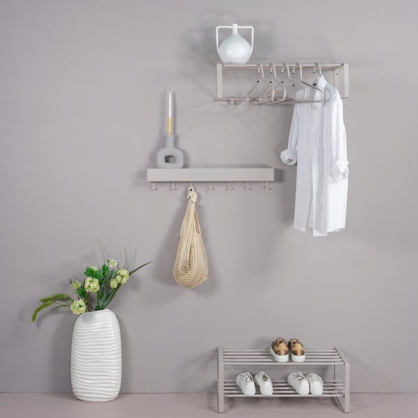 Taupe kovový nástenný vešiak s poličkou 70 cm Rex – Spinder Design-image-4
