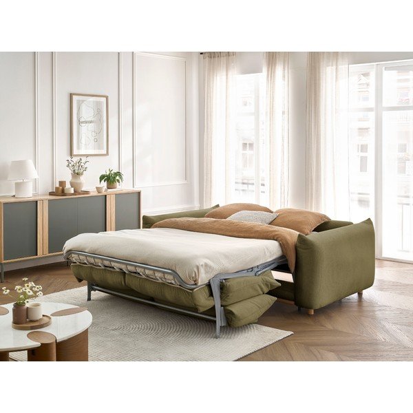 Zelená rozkladacia pohovka 234 cm Ernest – Bobochic Paris-image-1