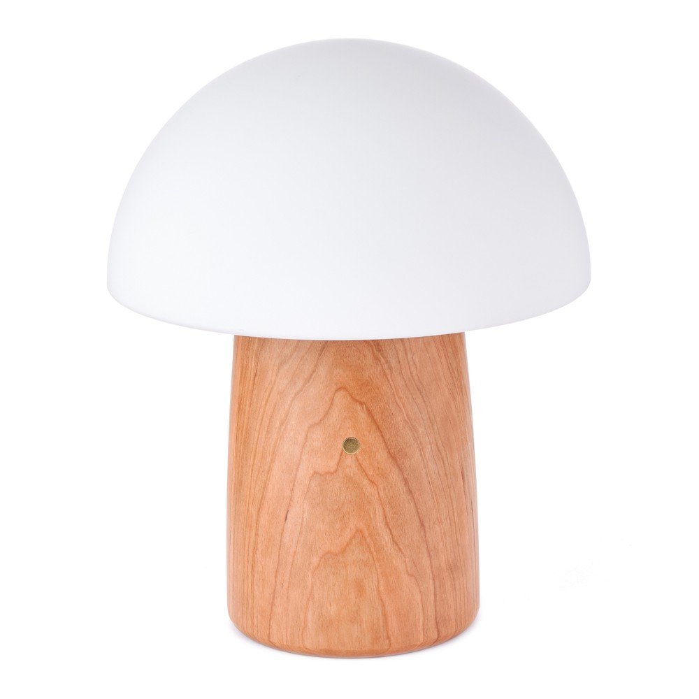 Stmievateľná stolová lampa v prírodnej farbe so skleneným tienidlom (výška 32 cm) Alice - Gingko