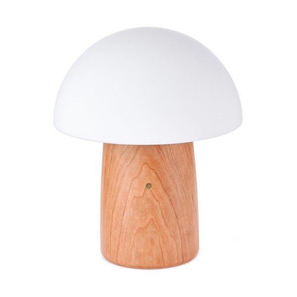 Stmievateľná stolová lampa v prírodnej farbe so skleneným tienidlom (výška 32 cm) Alice - Gingko