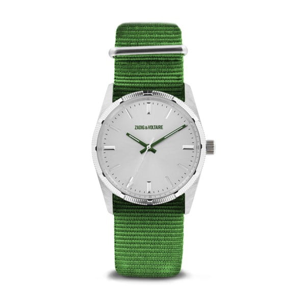 Unisex hodinky so zeleným nylonovým remienkom Zadig & Voltaire