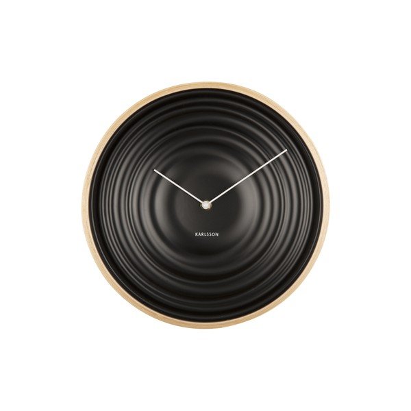 Čierne nástenné hodiny Karlsson Ribble, ø 31 cm