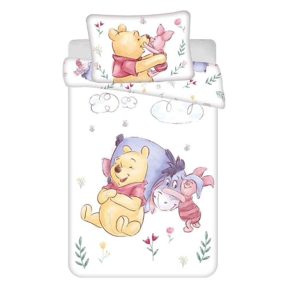 E-shop Bavlnená detská obliečka do postieľky 100x135 cm Winnie the Pooh "Pooh Hugs" – Jerry Fabrics