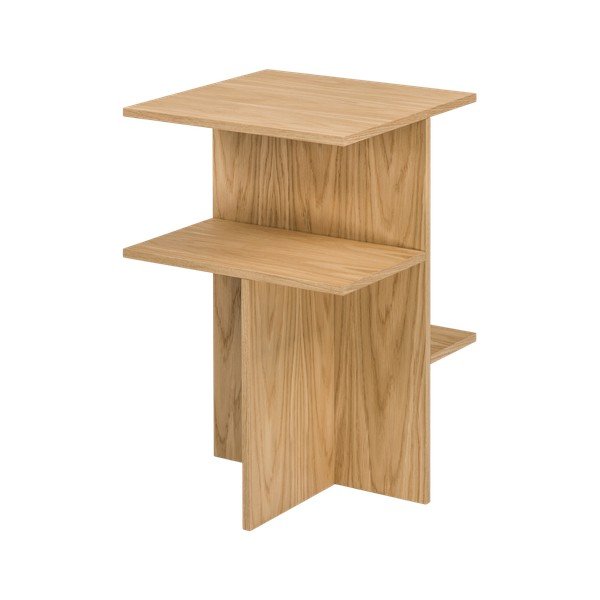 Nočný stolík v dekore duba s poličkami v prírodnej farbe Atik – noo.ma-image-2