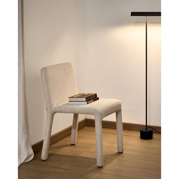 Béžová čalúnená stohovateľná jedálenská stolička Loria – Kave Home-image-1