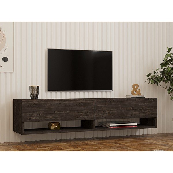 Antracitový TV stolík 141x31x30 cm Arges – Kalune Design-image-1