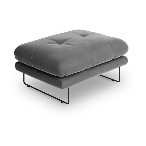 Sivý puf so zamatovým poťahom Windsor & Co Sofas Gravity-image-2