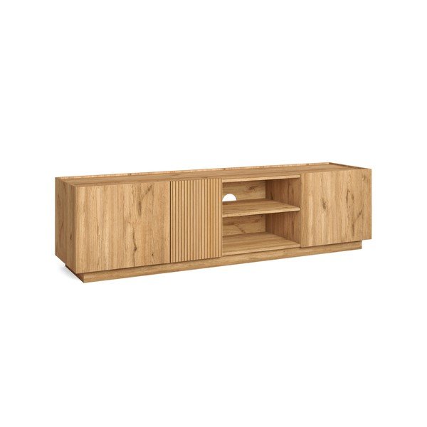 TV stolík v dekore duba v prírodnej farbe 180x48 cm Rayana – Marckeric-image-4