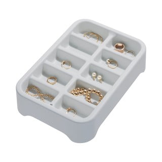 Sivý organizér na šperky iDesign Eco Bin 10, 28,12 x 19,23 cm