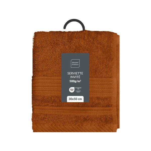 Froté bavlnený uterák v terakotovej farbe 30x50 cm Tendresse – douceur d'intérieur-image-4