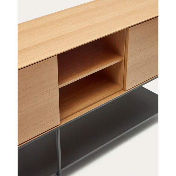 Nízka komoda v dekore duba v prírodnej farbe 195x80 cm Vedrana – Kave Home-image-3