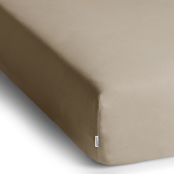 Svetlohnedá napínacia plachta jersey 160x200 cm Amber – Restilo-image-2