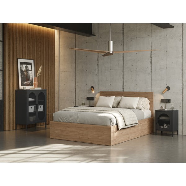 Čierny kovový nočný stolík Diora – Marckeric-image-1