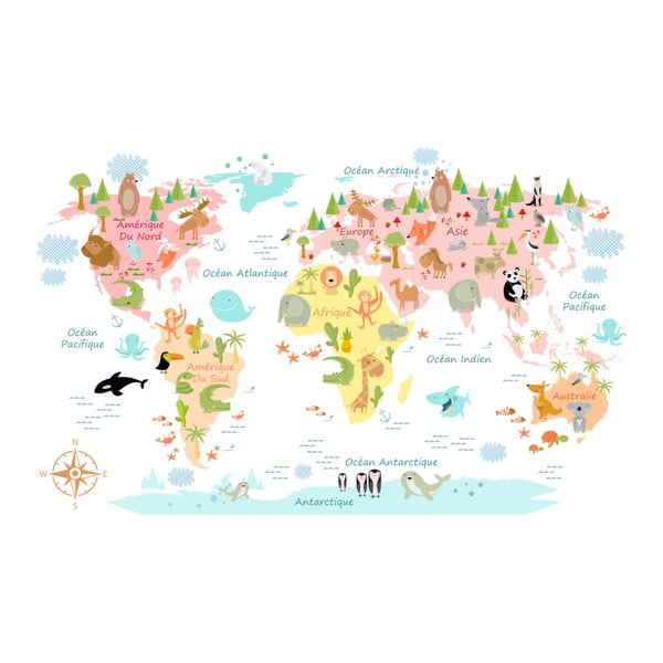 Nástenná samolepka Ambiance Baby World Map