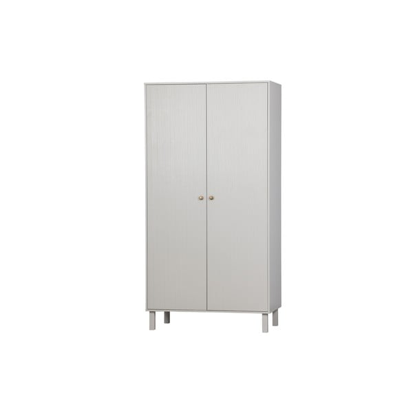 Svetlosivá šatníková skriňa z borovicového dreva 100x195 cm Madu – WOOOD-image-1