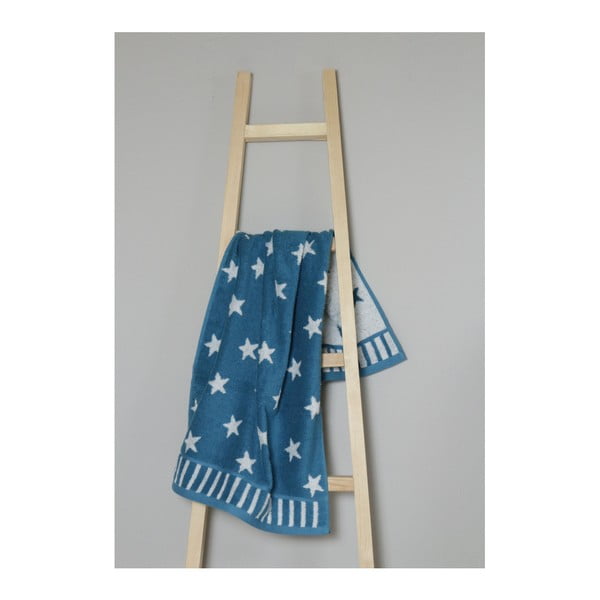 Tyrkysový bavlnený uterák My Home Plus Stars, 50 × 90 cm