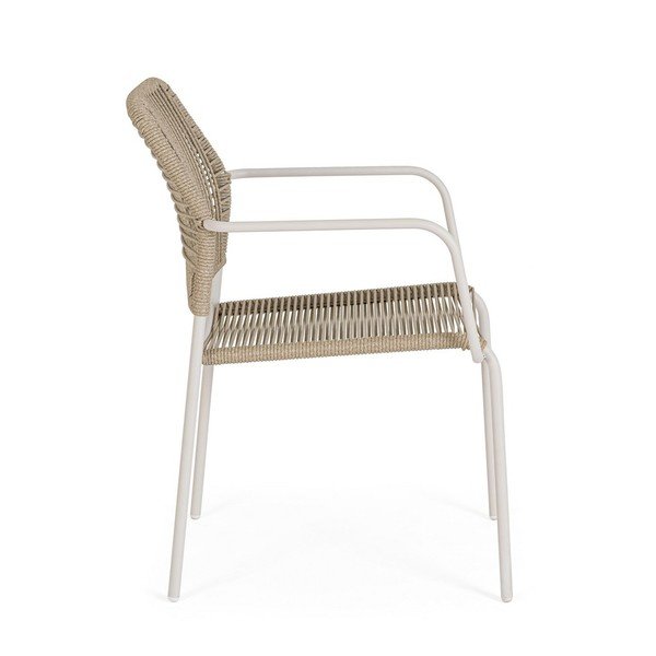 Béžová/v prírodnej farbe kovová záhradná stolička Jable – Bizzotto-image-3