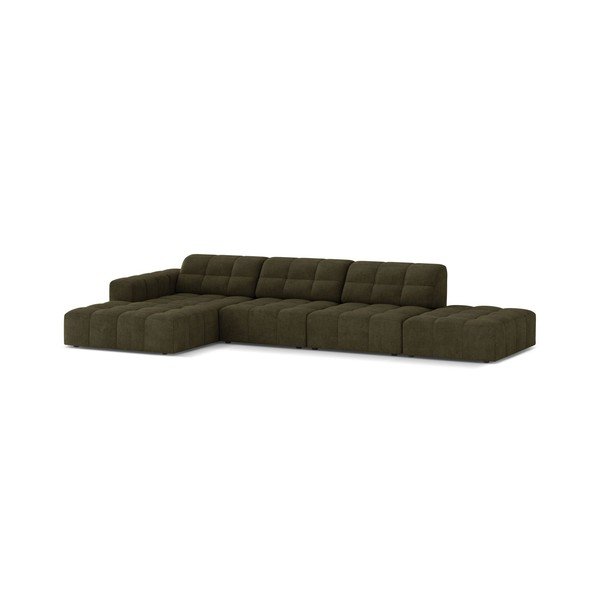 Khaki ženilková rohová pohovka (ľavý roh/s leňoškou) Chicago – Cosmopolitan Design-image-1