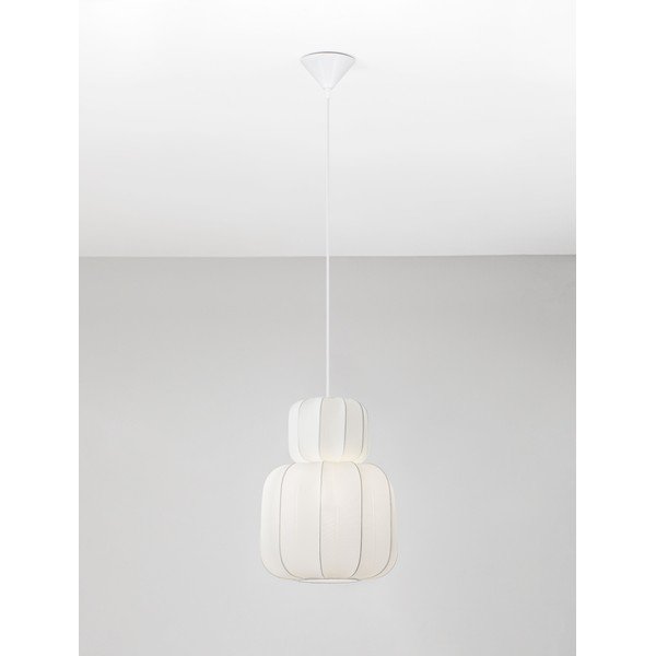 Matne biele látkové závesné svietidlo ø 28 cm Delina – Nova Luce-image-4