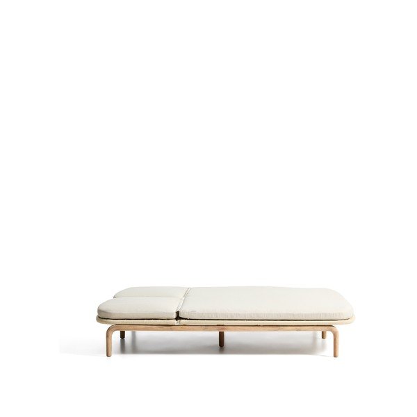 Béžové dvojmiestne drevené polohovacie záhradné ležadlo Alipa – Kave Home-image-4