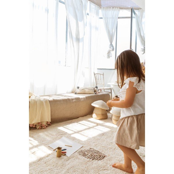 Krémový prateľný ručne tkaný bavlnený detský koberec 170x240 cm Pine Forest – Lorena Canals-image-4
