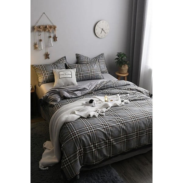 Sivé bavlnené obliečky na jednolôžko/predĺžené s plachtou 160x220 cm - Mila Home