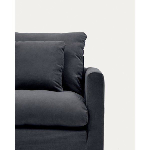 Antracitový poťah na kreslo 92 cm Nora – Kave Home-image-4