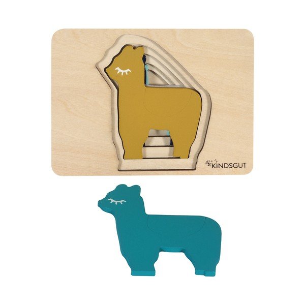 Drevené detské puzzle Kindsgut Lama-image-2