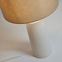 Biela stolová lampa s textilným tienidlom (výška 58 cm) Mijal - Kave Home