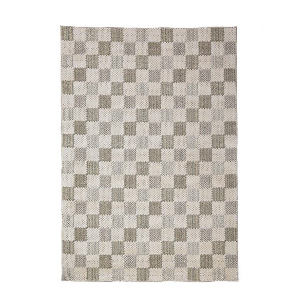 Zelený prateľný koberec s prímesou bavlny 116x170 cm Muted Checkerboard – Flair Rugs