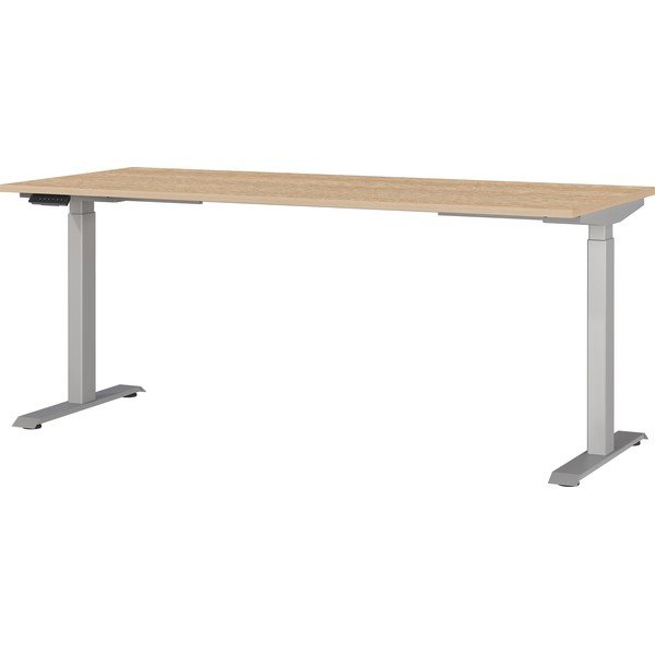 Polohovací pracovný stôl s elektricky nastaviteľnou výškou s doskou v dubovom dekore 80x180 cm Jet – Germania