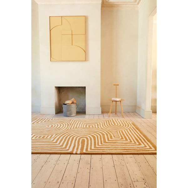 Okrovožltý vlnený koberec 120x170 cm Reef – Asiatic Carpets-image-2