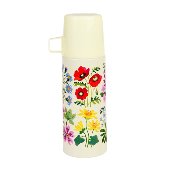Krémová detská termoska 350 ml Wild Flowers – Rex London