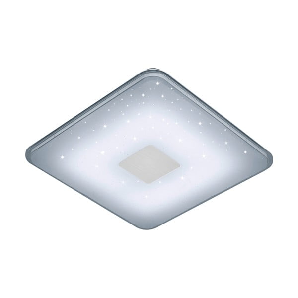 Biele štvorcové stropné LED svietidlo na diaľkové ovládanie Trio Ceiling, 42,5 x 42,5 cm