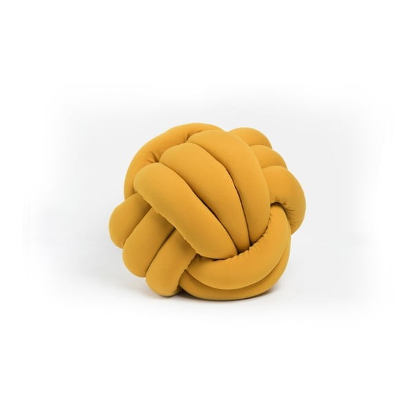Horčicovožltý vankúš Knot Decorative Cushion, ⌀ 45 cm