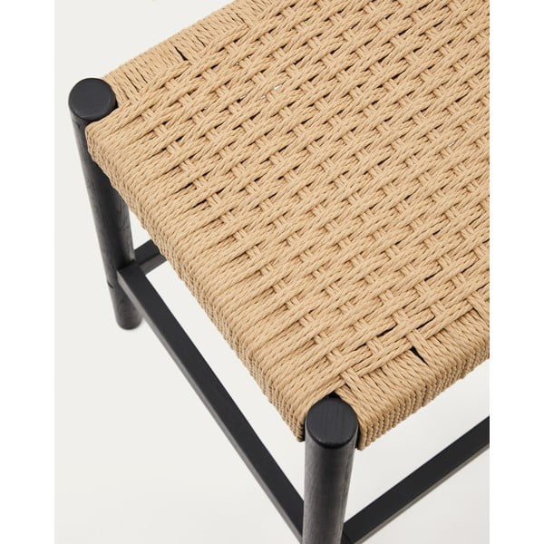 Čierne/v prírodnej farbe barové stoličky v súprave 2 ks z dubového dreva (výška sedadla 66 cm) Yalia – Kave Home-image-4