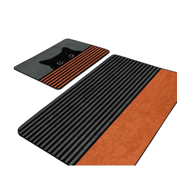 Čierno-oranžové kúpeľňové predložky v súprave 2 ks 60x100 cm - Mila Home-image-4