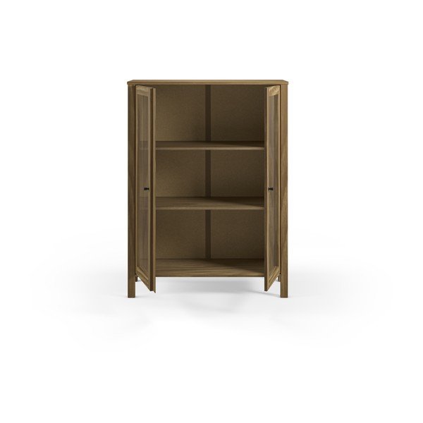 Vitrína z borovicového dreva v prírodnej farbe 90x120x40 cm Alessandra – Marckeric-image-3