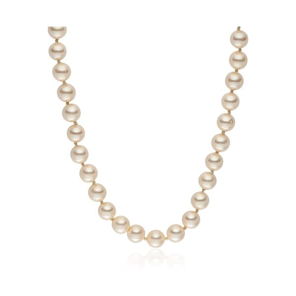 Svetložltý perlový náhrdelník Pearls Of London Mystic, dĺžka 45 cm