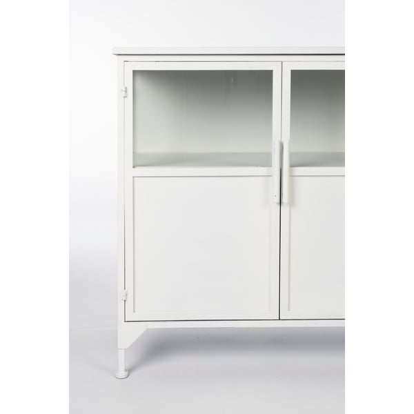 Biela kovová vitrína 35x80 cm Miya – White Label-image-1