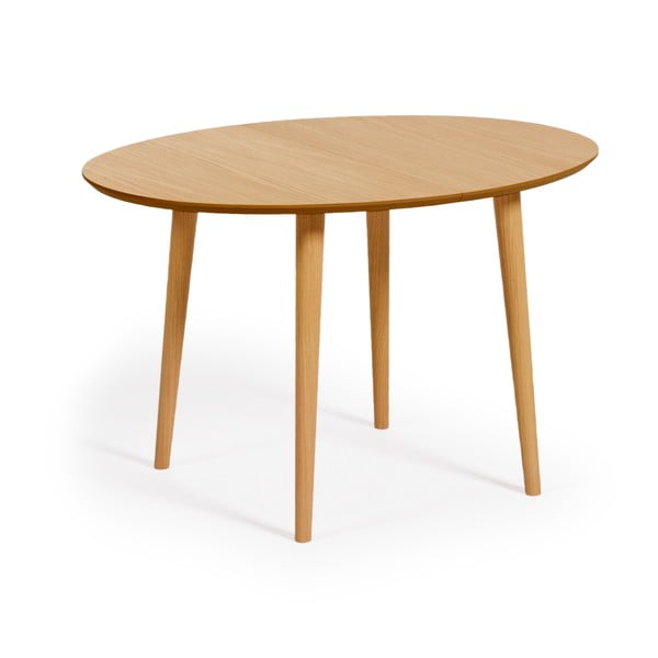 Rozkladací jedálenský stôl v dekore duba v prírodnej farbe 90x120 cm Oqui – Kave Home