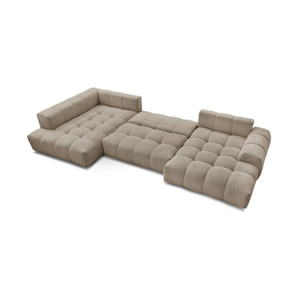 Taupe ženilková rozkladacia/s úložným priestorom rohová pohovka (ľavý roh/do tvaru "U") Everest – Bobochic Paris-image-4