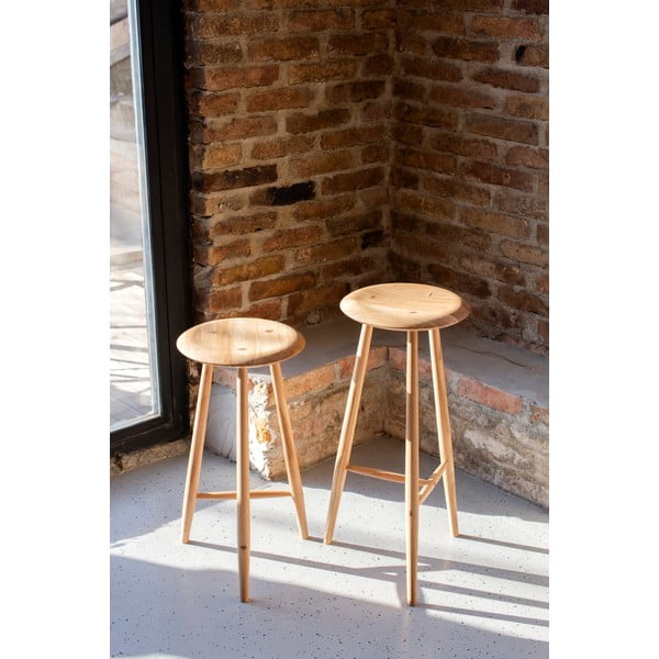 Barová stolička z dubového dreva v prírodnej farbe (výška sedadla 75 cm) Blanc – Gazzda-image-1